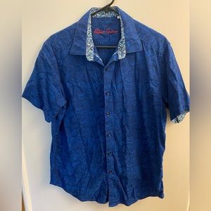 Robert Graham Men's Short-Sleeve  Button Down Shirt Size L